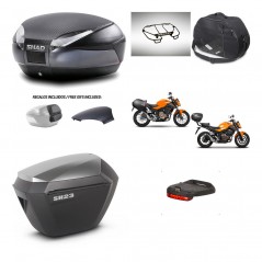 SHAD SH23 alu suitcases + mounting bracket SH48 trunk backrest cover accessories 49 L KIT-462130