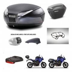 SHAD SH23 alu suitcases + mounting bracket SH48 trunk backrest cover accessories 49 L KIT-462133