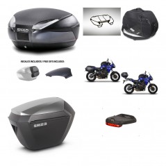 SHAD SH23 alu suitcases + mounting bracket SH48 trunk backrest cover accessories 49 L KIT-462135
