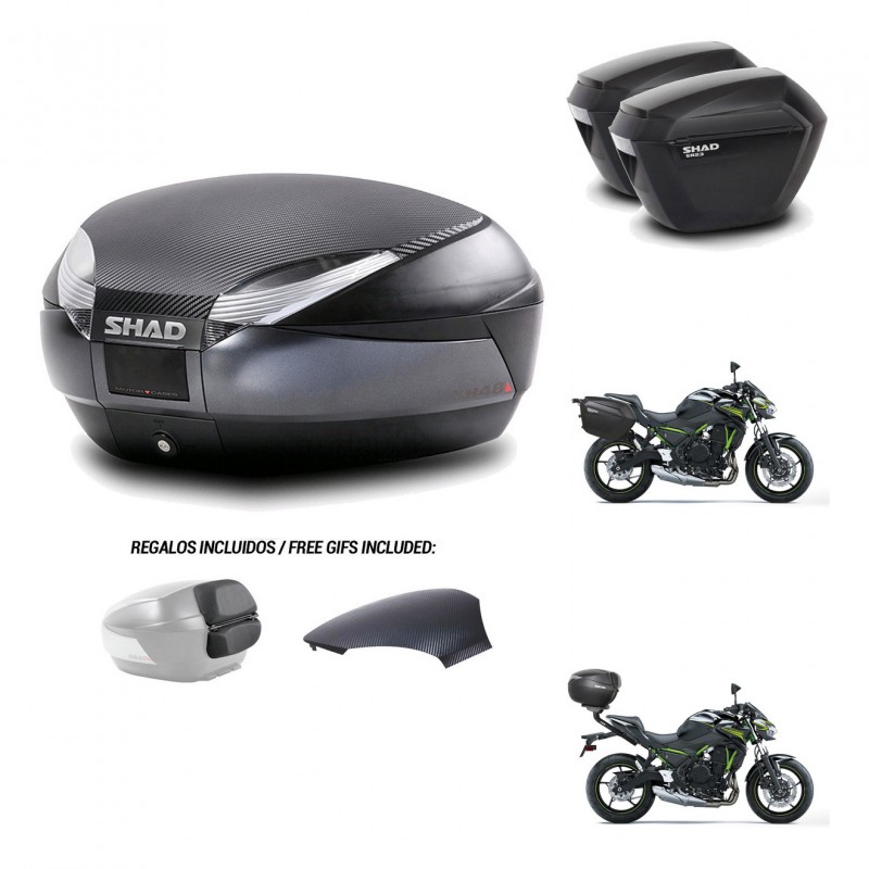 SHAD Suitcases sh23 + mounting bracket trunk SH48 backrest cover 49 L KIT-462138