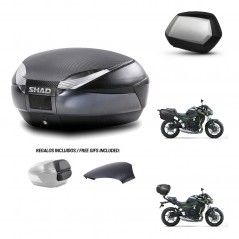 SHAD SH35 PREMIUM suitcases + mounting bracket SH48 trunk backrest cover 49 L KIT-462139