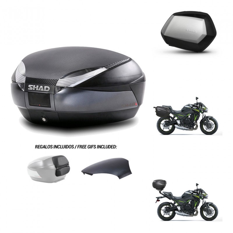 SHAD SH35 PREMIUM suitcases + mounting bracket SH48 trunk backrest cover 49 L KIT-462139
