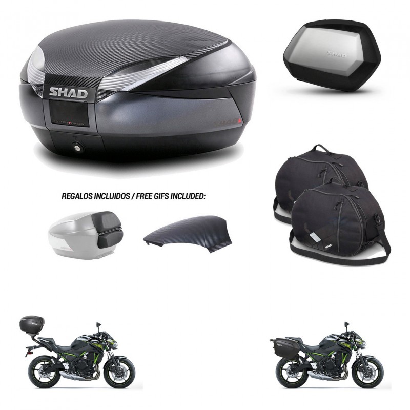 SHAD SH35 PREMIUM suitcases + mounting bracket SH48 trunk backrest cover accessories 49 L KIT-462140
