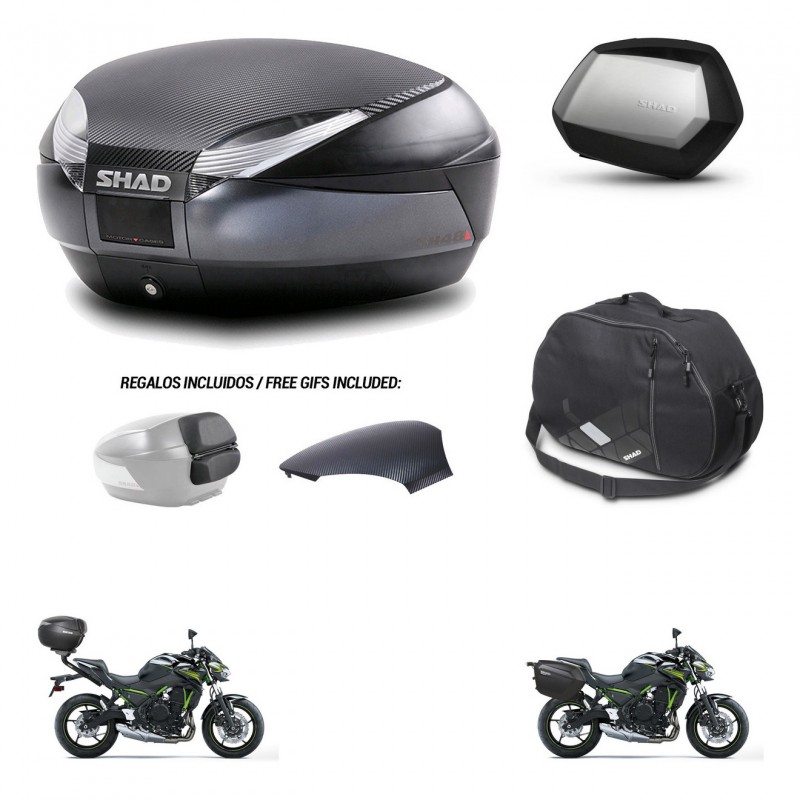 SHAD SH35 PREMIUM suitcases + mounting bracket SH48 trunk backrest cover accessories 49 L KIT-462145