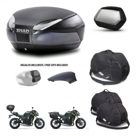 SHAD SH35 PREMIUM suitcases + mounting bracket SH48 trunk backrest cover accessories 49 L KIT-462146