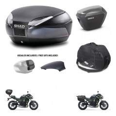 SHAD SH23 alu suitcases + mounting bracket SH48 trunk backrest cover accessories 49 L KIT-462147