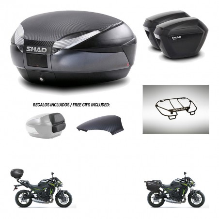 SHAD Suitcases sh23 + mounting bracket trunk SH48 backrest cover accessories 49 L KIT-462150