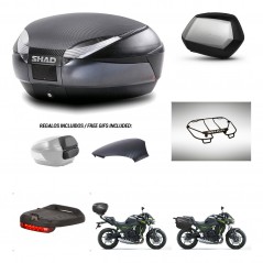 SHAD SH35 PREMIUM suitcases + mounting bracket SH48 trunk backrest cover accessories 49 L KIT-462157