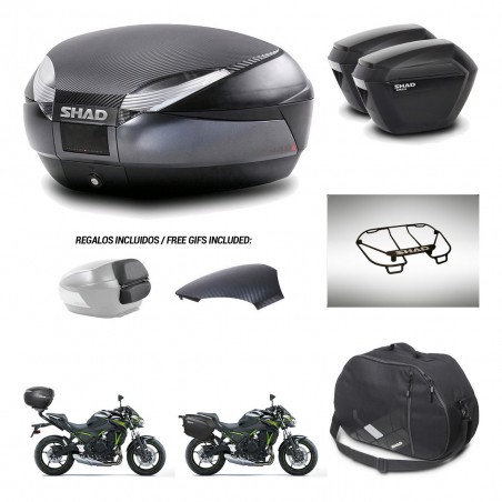 SHAD Suitcases sh23 + mounting bracket trunk SH48 backrest cover accessories 49 L KIT-462162