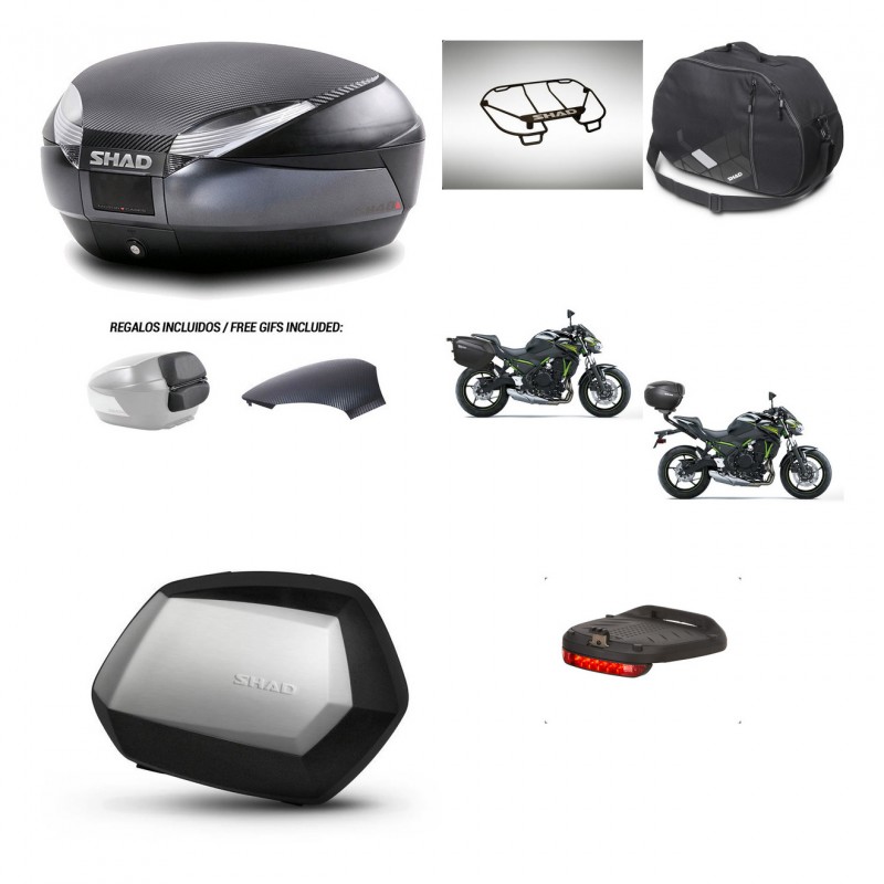SHAD SH35 PREMIUM suitcases + mounting bracket SH48 trunk backrest cover accessories 49 L KIT-462169