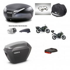 SHAD Maletas sh23 alu + soporte montaje baul SH48 tapa respaldo accesorios 49 L KIT-462171