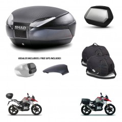 SHAD SH35 PREMIUM suitcases + mounting bracket SH48 trunk backrest cover accessories 49 L KIT-462176