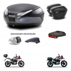 SHAD Suitcases sh23 + mounting bracket trunk SH48 backrest cover accessories 49 L KIT-462180