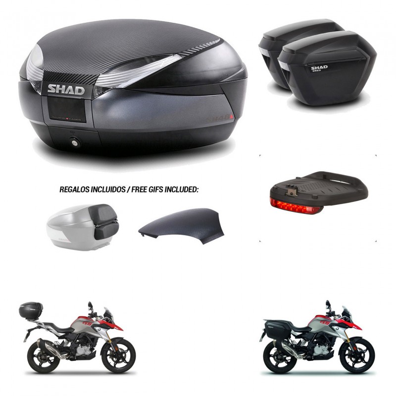 SHAD Suitcases sh23 + mounting bracket trunk SH48 backrest cover accessories 49 L KIT-462180