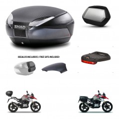 SHAD SH35 PREMIUM suitcases + mounting bracket SH48 trunk backrest cover accessories 49 L KIT-462181