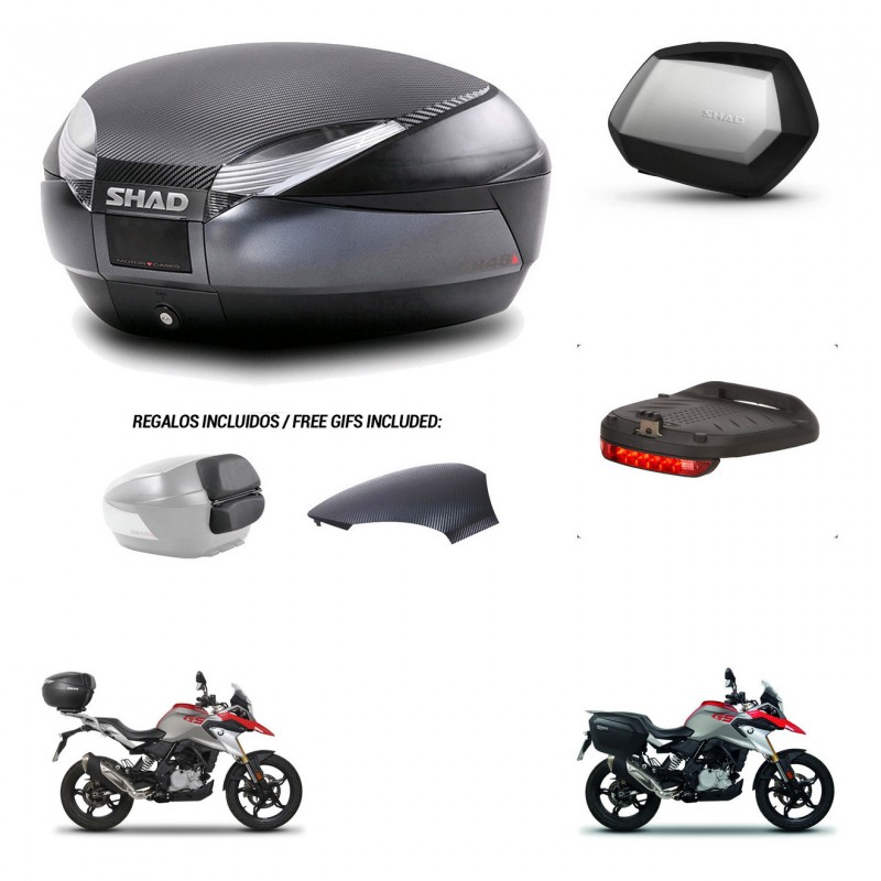 SHAD SH35 PREMIUM suitcases + mounting bracket SH48 trunk backrest cover accessories 49 L KIT-462181