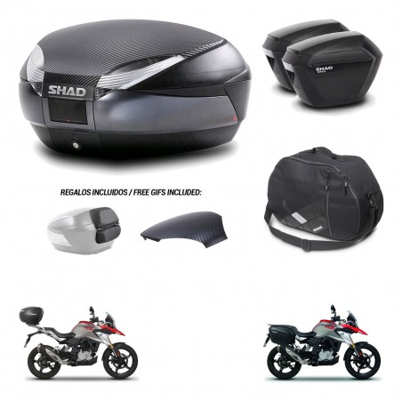 SHAD Maletas sh23 + soporte montaje baul SH48 tapa respaldo accesorios 49 L KIT-462186