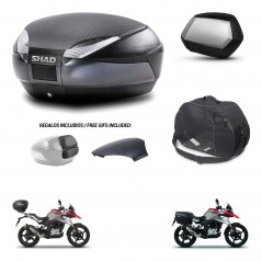 SHAD SH35 PREMIUM suitcases + mounting bracket SH48 trunk backrest cover accessories 49 L KIT-462187