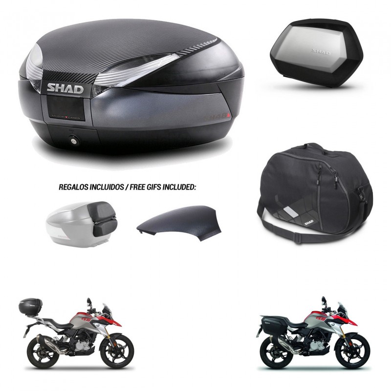 SHAD SH35 PREMIUM suitcases + mounting bracket SH48 trunk backrest cover accessories 49 L KIT-462187
