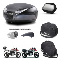 SHAD SH35 PREMIUM suitcases + mounting bracket SH48 trunk backrest cover accessories 49 L KIT-462188