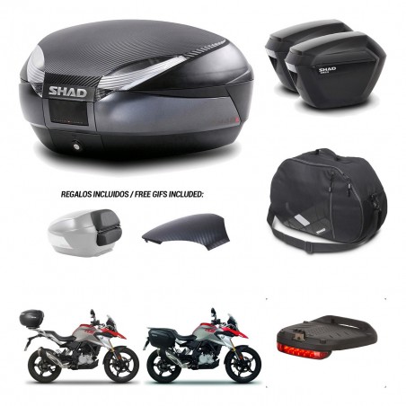 SHAD Suitcases sh23 + mounting bracket trunk SH48 backrest cover accessories 49 L KIT-462192