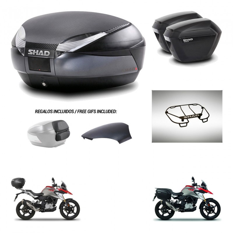 SHAD Suitcases sh23 + mounting bracket trunk SH48 backrest cover accessories 49 L KIT-462198