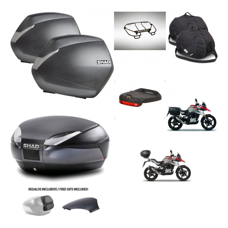SHAD Baul SH48 tapa respaldo + soporte montaje maletas SH36 accesorios 49 L KIT-462203