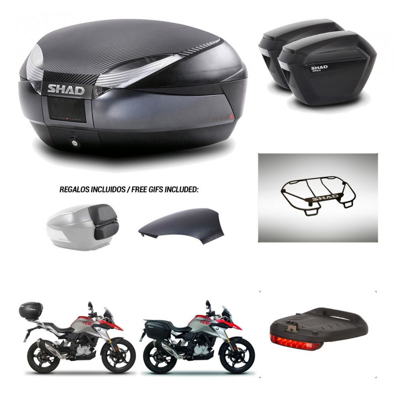 SHAD Suitcases sh23 + mounting bracket trunk SH48 backrest cover accessories 49 L KIT-462204