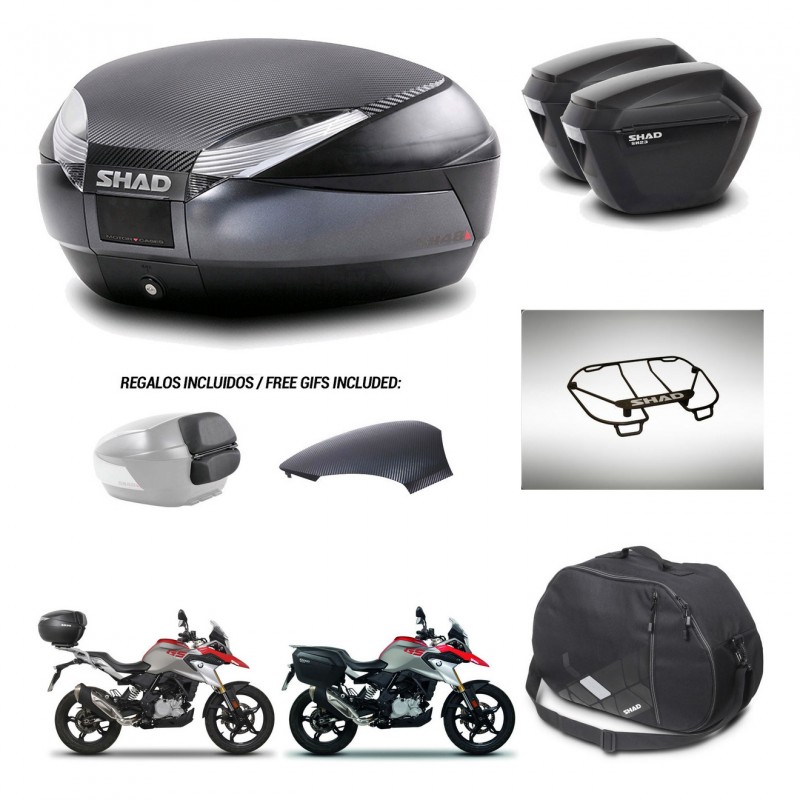 SHAD Suitcases sh23 + mounting bracket trunk SH48 backrest cover accessories 49 L KIT-462210