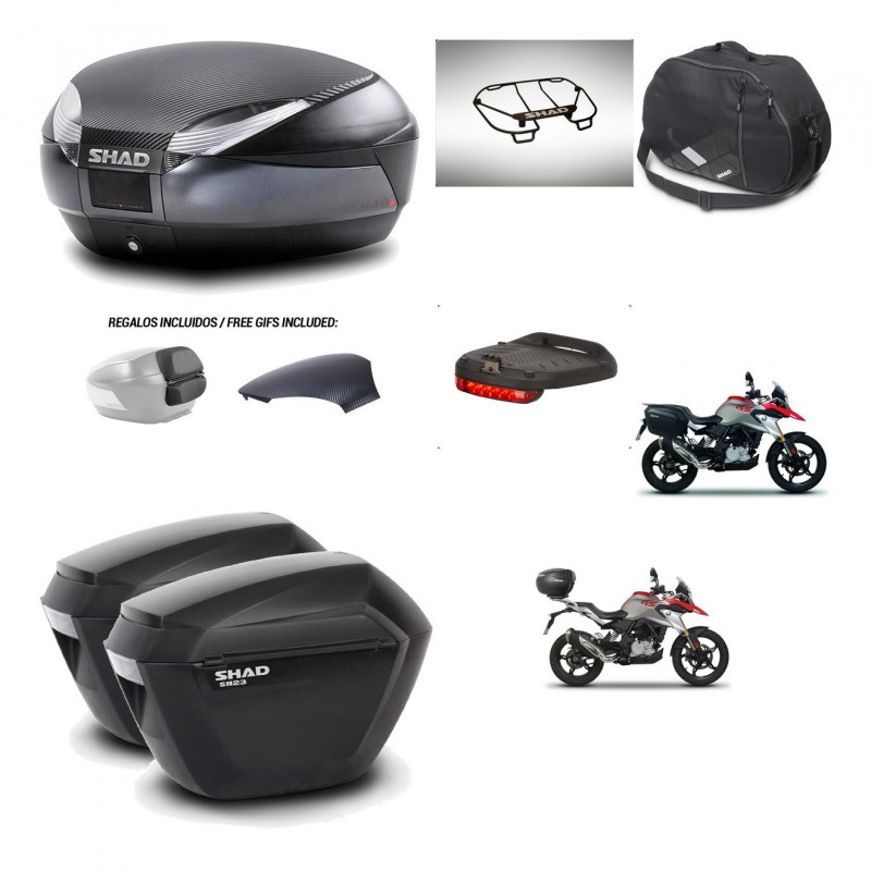 SHAD Suitcases sh23 + mounting bracket trunk SH48 backrest cover accessories 49 L KIT-462216