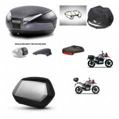 SHAD Maletas SH35 PREMIUM + soporte montaje baul SH48 tapa respaldo accesorios 49 L KIT-462217