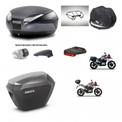 SHAD Maletas sh23 alu + soporte montaje baul SH48 tapa respaldo accesorios 49 L KIT-462219