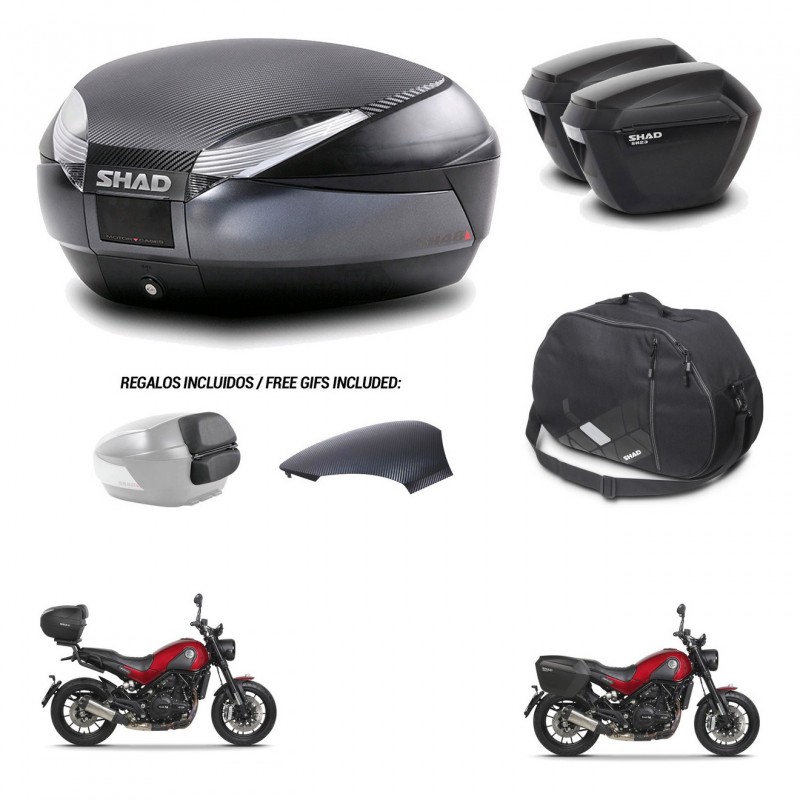 SHAD Suitcases sh23 + mounting bracket trunk SH48 backrest cover accessories 49 L KIT-462234