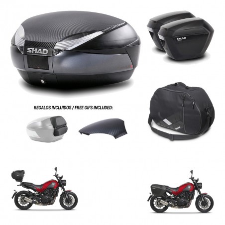 SHAD Maletas sh23 + soporte montaje baul SH48 tapa respaldo accesorios 49 L KIT-462234