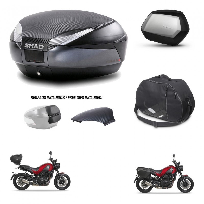 SHAD SH35 PREMIUM suitcases + mounting bracket SH48 trunk backrest cover accessories 49 L KIT-462235