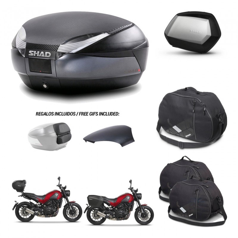 SHAD SH35 PREMIUM suitcases + mounting bracket SH48 trunk backrest cover accessories 49 L KIT-462236