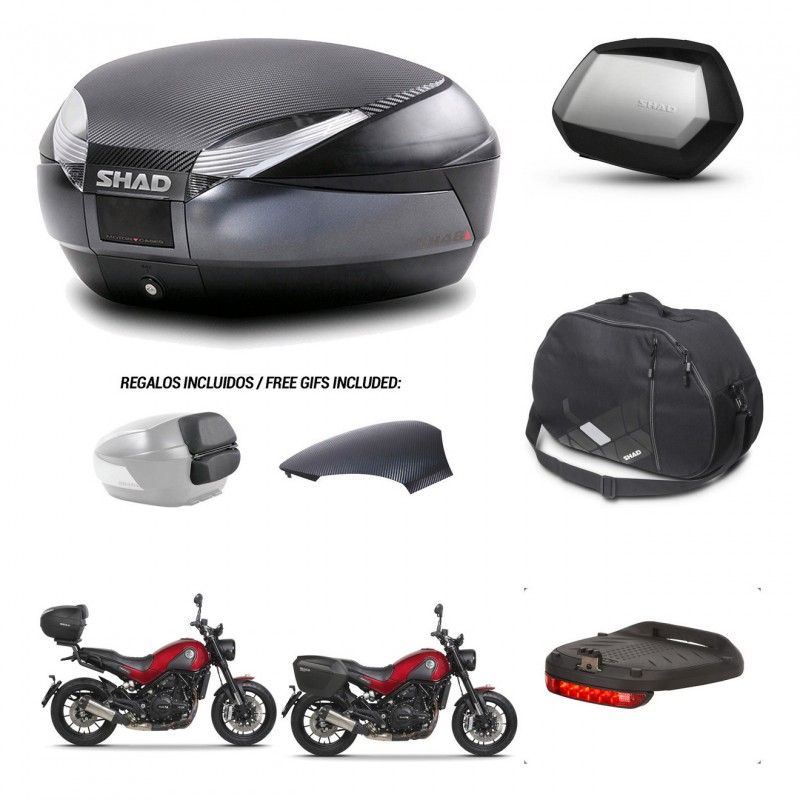 SHAD SH35 PREMIUM suitcases + mounting bracket SH48 trunk backrest cover accessories 49 L KIT-462241