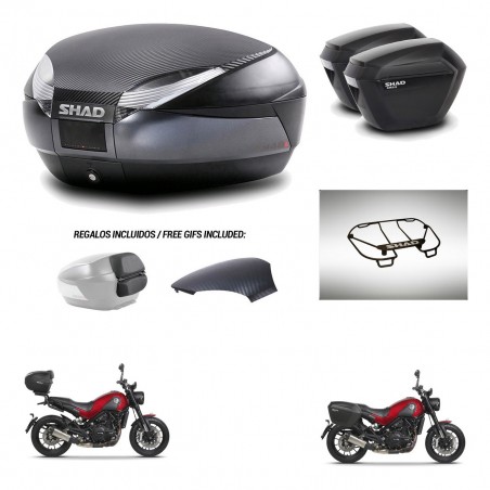 SHAD Maletas sh23 + soporte montaje baul SH48 tapa respaldo accesorios 49 L KIT-462246