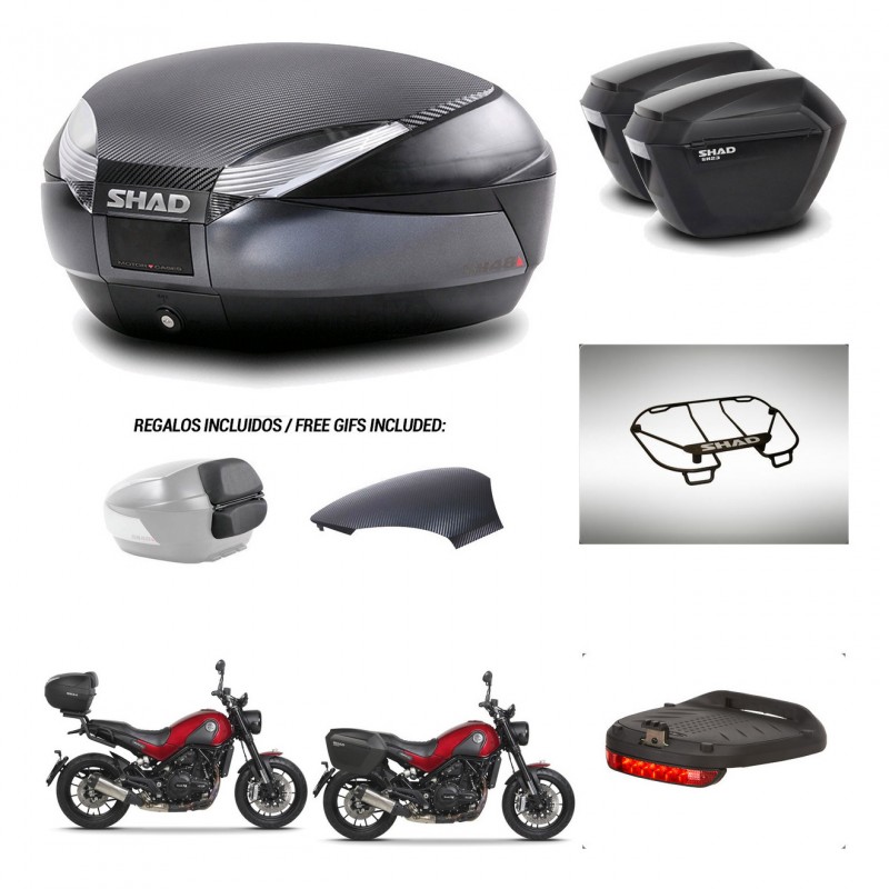 SHAD Suitcases sh23 + mounting bracket trunk SH48 backrest cover accessories 49 L KIT-462252