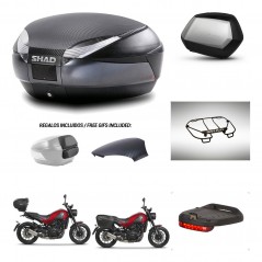 SHAD SH35 PREMIUM suitcases + mounting bracket SH48 trunk backrest cover accessories 49 L KIT-462253