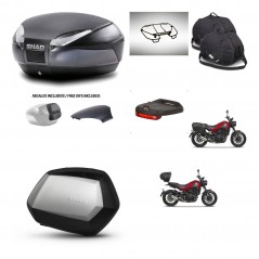 SHAD Maletas SH35 PREMIUM + soporte montaje baul SH48 tapa respaldo accesorios 49 L KIT-462254