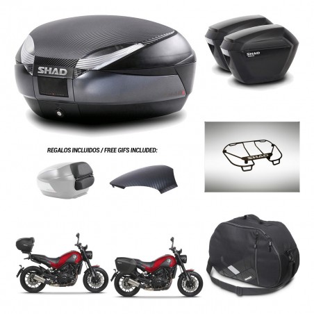 SHAD Suitcases sh23 + mounting bracket trunk SH48 backrest cover accessories 49 L KIT-462258