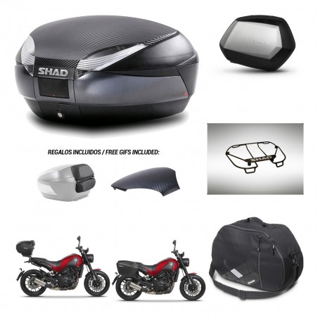 SHAD SH35 PREMIUM suitcases + mounting bracket SH48 trunk backrest cover accessories 49 L KIT-462259