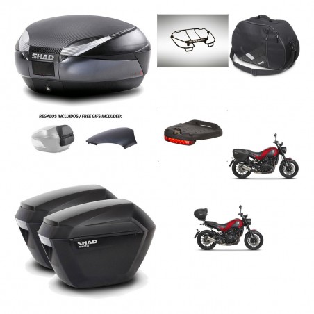 SHAD Maletas sh23 + soporte montaje baul SH48 tapa respaldo accesorios 49 L KIT-462264