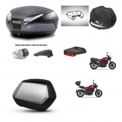 SHAD Maletas SH35 PREMIUM + soporte montaje baul SH48 tapa respaldo accesorios 49 L KIT-462265