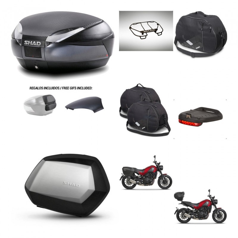 SHAD SH35 PREMIUM suitcases + mounting bracket SH48 trunk backrest cover accessories 49 L KIT-462266