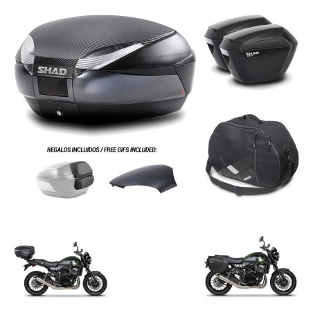 SHAD Maletas sh23 + soporte montaje baul SH48 tapa respaldo accesorios 49 L KIT-462282