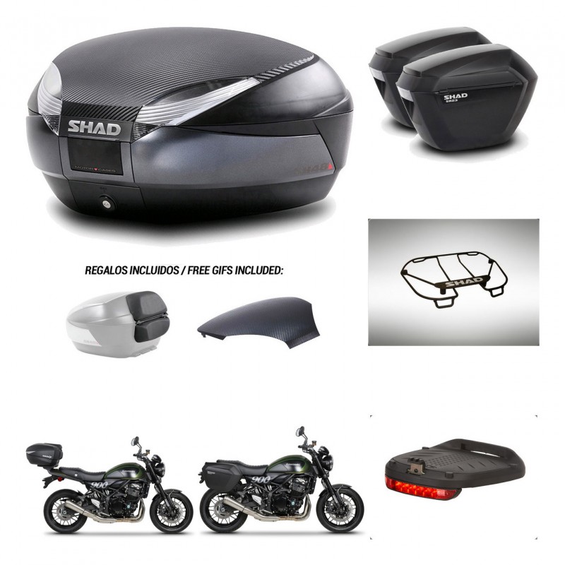 SHAD Suitcases sh23 + mounting bracket trunk SH48 backrest cover accessories 49 L KIT-462300