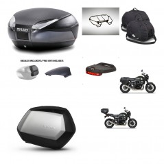 SHAD Maletas SH35 PREMIUM + soporte montaje baul SH48 tapa respaldo accesorios 49 L KIT-462302