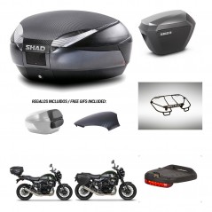 SHAD Maletas sh23 alu + soporte montaje baul SH48 tapa respaldo accesorios 49 L KIT-462303